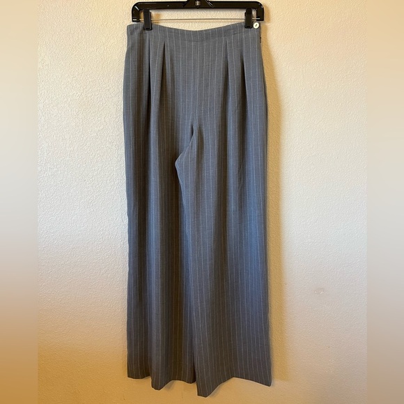 Rena Rowan Gray Striped Trousers, Size 10 - Picture 2 of 4
